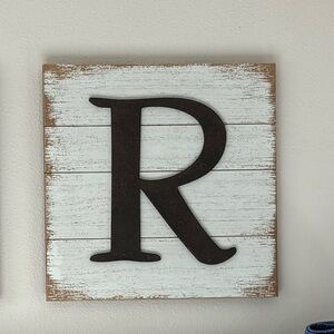 Rustic White and Brown Letter Wall Decor